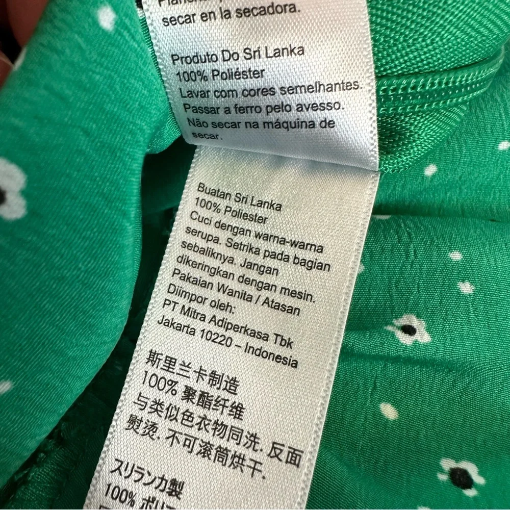 TopShop Green Floral Women's tank Top size 6 - Picture 4 of 6